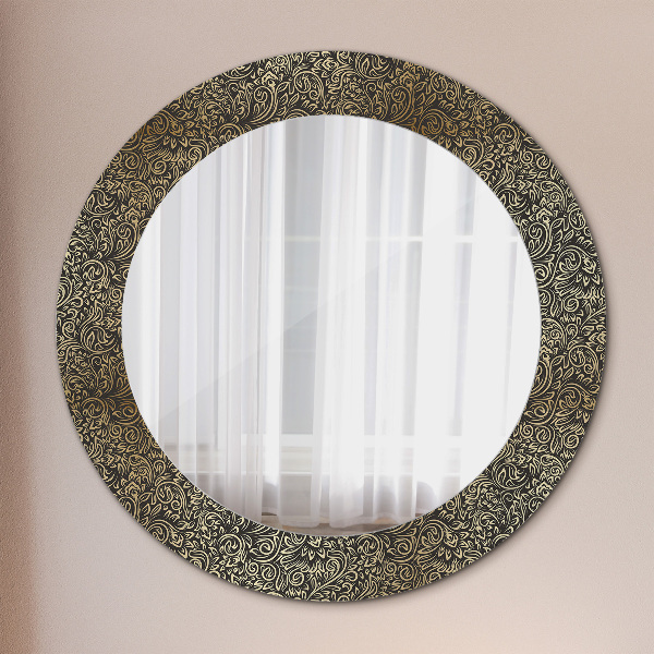 Round wall mirror design Golden ornaments