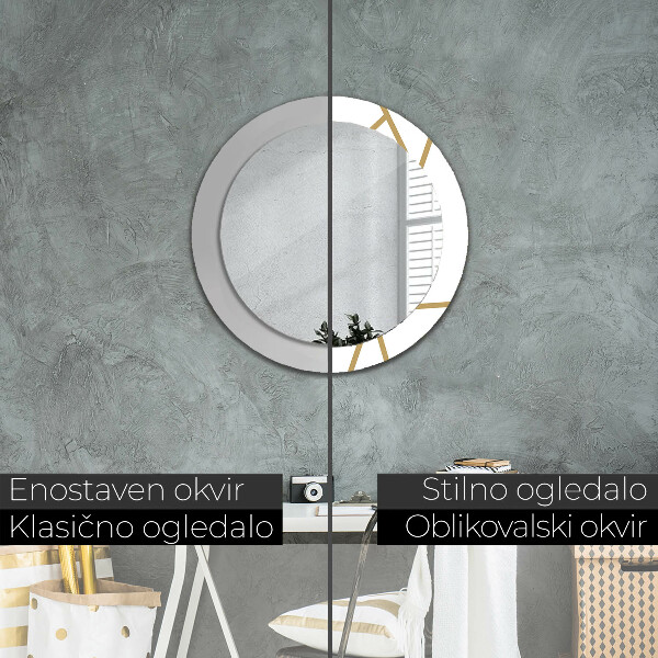 Round wall mirror design Linear composition