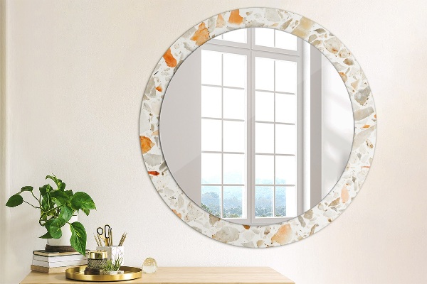 Round mirror frame with print Lastric background