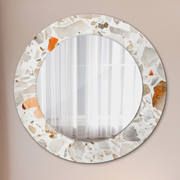 Round mirror frame with print Lastric background