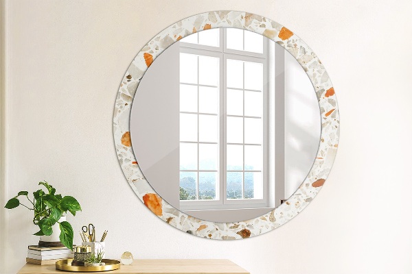 Round mirror frame with print Lastric background