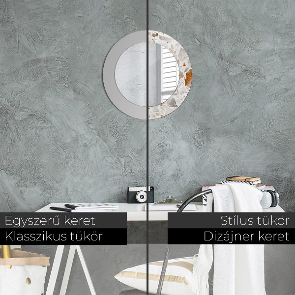 Round mirror frame with print Lastric background