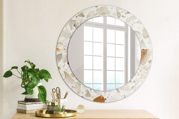 Round mirror frame with print Lastric background