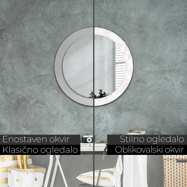 Round wall mirror decor Delicate roccoco texture