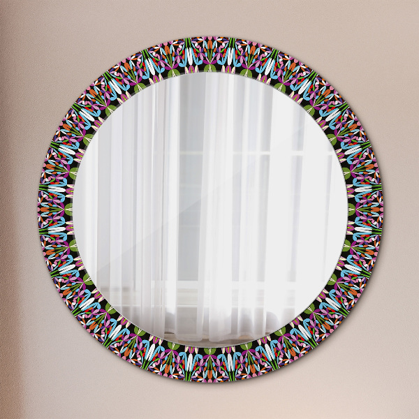 Round printed mirror Psychedelic mandala pattern