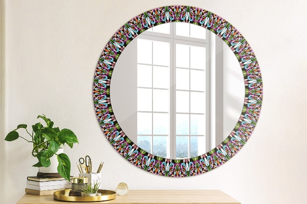 Round printed mirror Psychedelic mandala pattern