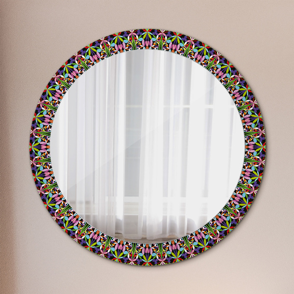 Round printed mirror Psychedelic mandala pattern