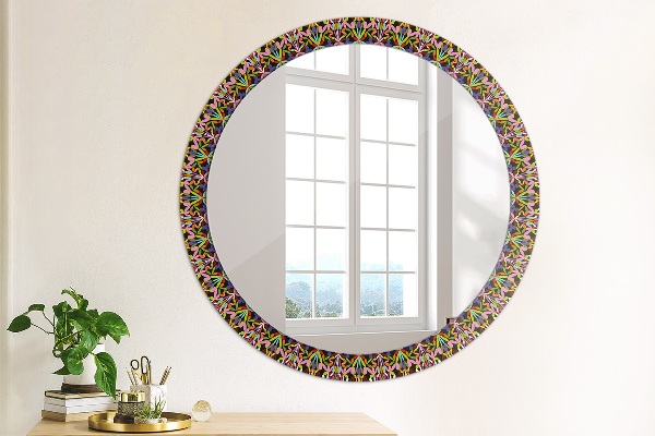 Round printed mirror Psychedelic mandala pattern