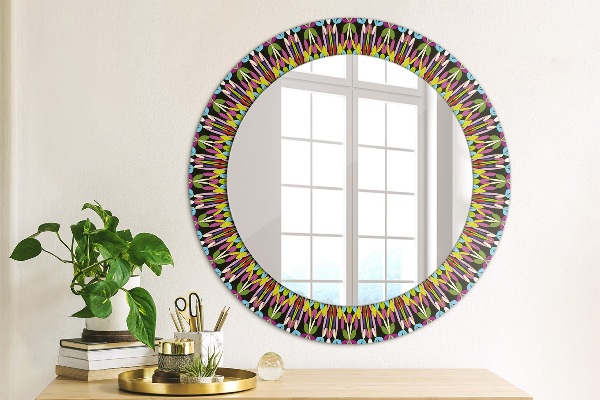 Round printed mirror Psychedelic mandala pattern