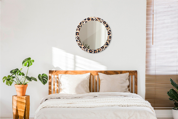 Round wall mirror decor Wild pattern
