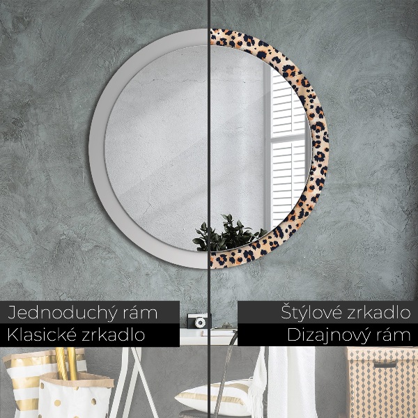 Round wall mirror decor Wild pattern