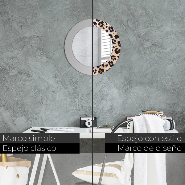 Round wall mirror decor Wild pattern