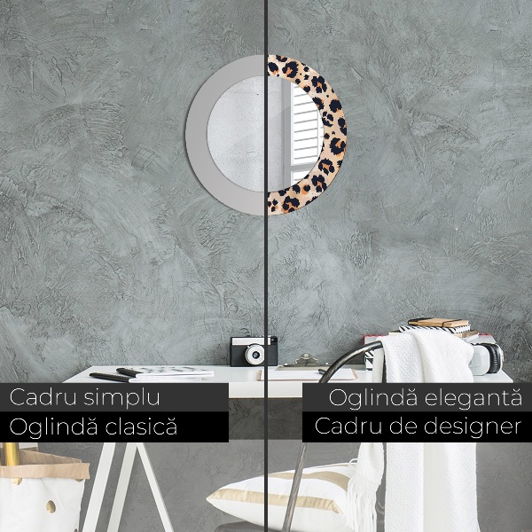 Round wall mirror decor Wild pattern