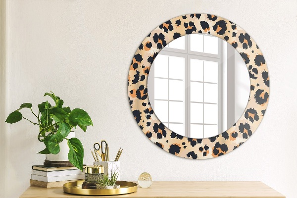 Round wall mirror decor Wild pattern