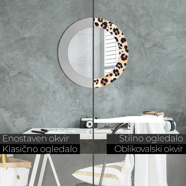 Round wall mirror decor Wild pattern