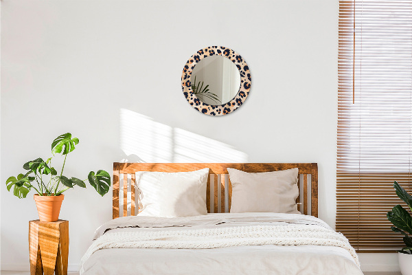 Round wall mirror decor Wild pattern