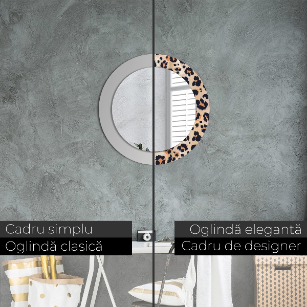 Round wall mirror decor Wild pattern