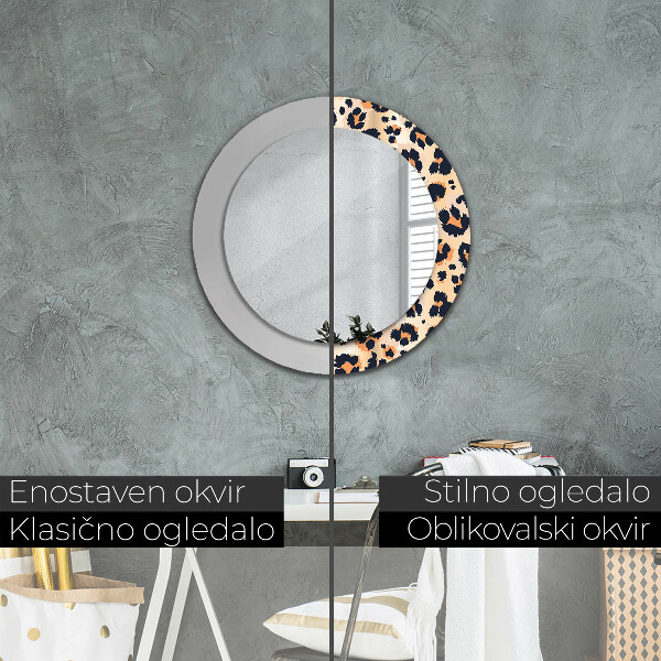 Round wall mirror decor Wild pattern