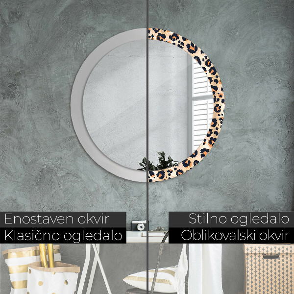 Round wall mirror decor Wild pattern