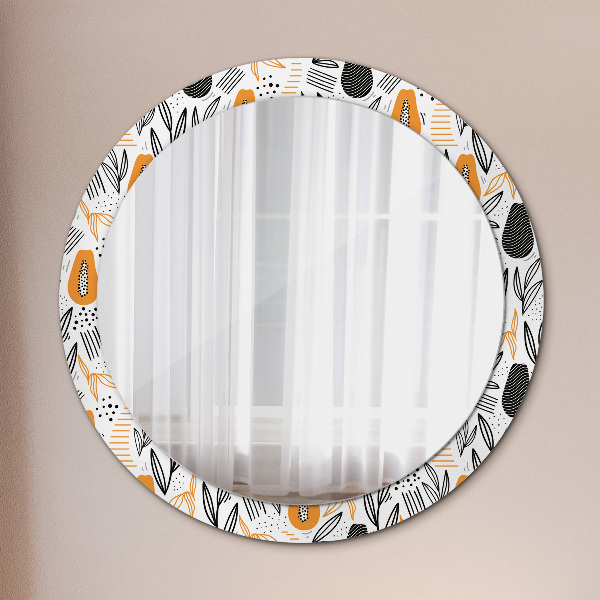 Round wall mirror decor Papai pattern