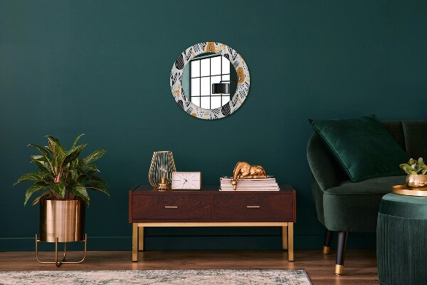Round wall mirror decor Papai pattern