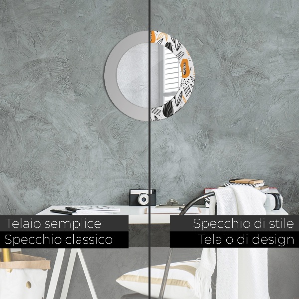 Round wall mirror decor Papai pattern