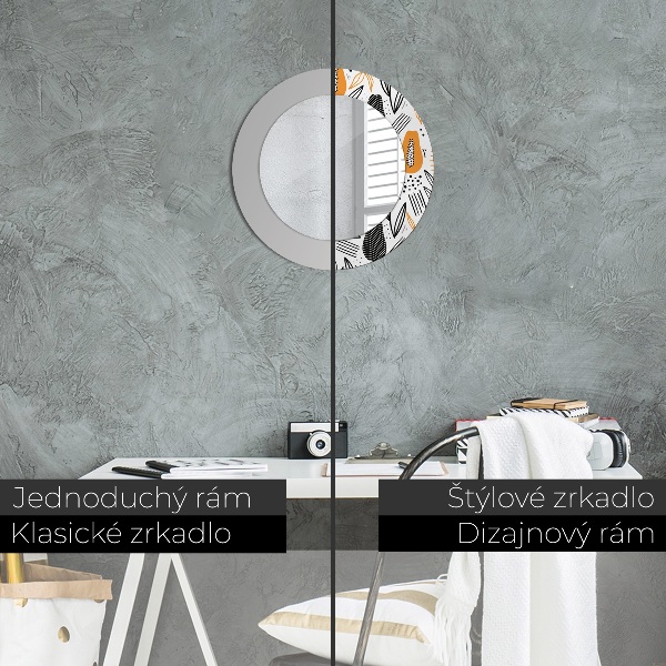 Round wall mirror decor Papai pattern
