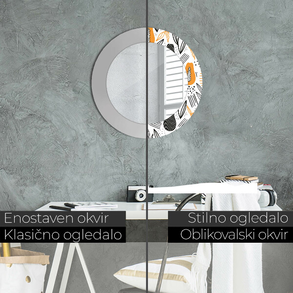 Round wall mirror decor Papai pattern