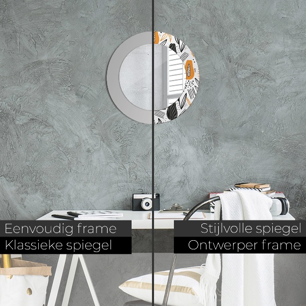 Round wall mirror decor Papai pattern