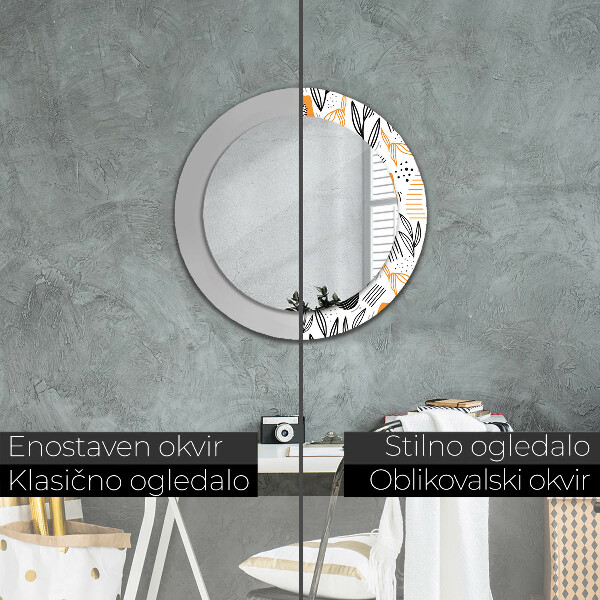 Round wall mirror decor Papai pattern