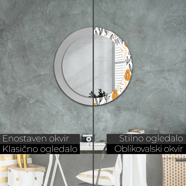 Round wall mirror decor Papai pattern