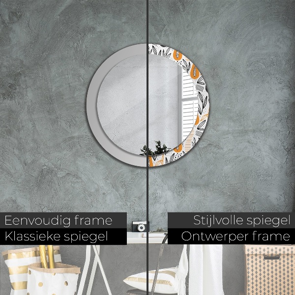 Round wall mirror decor Papai pattern