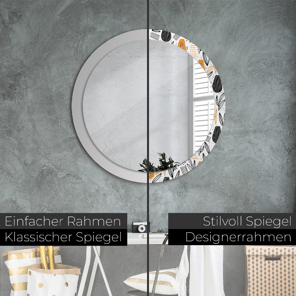 Round wall mirror decor Papai pattern