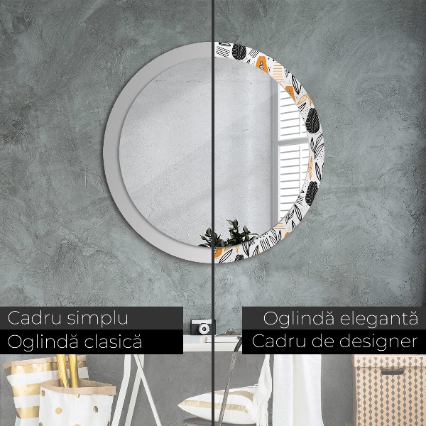 Round wall mirror decor Papai pattern