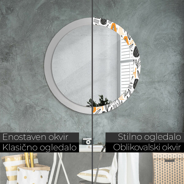 Round wall mirror decor Papai pattern