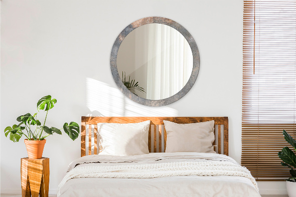 Round mirror frame with print Vintage concrete
