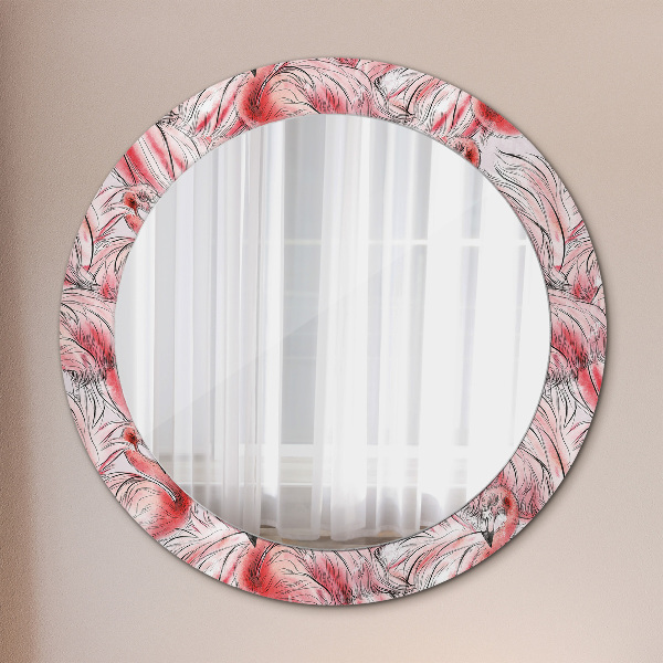 Round wall mirror design Flaming pattern