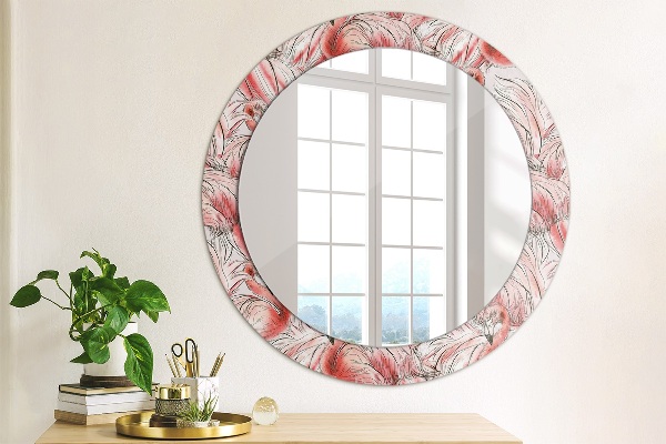 Round wall mirror design Flaming pattern