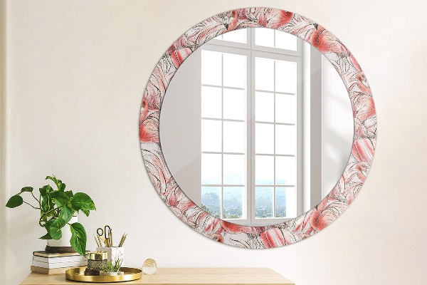 Round wall mirror design Flaming pattern