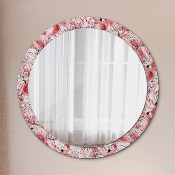 Round wall mirror design Flaming pattern