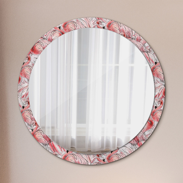 Round wall mirror design Flaming pattern