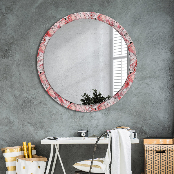 Round wall mirror design Flaming pattern