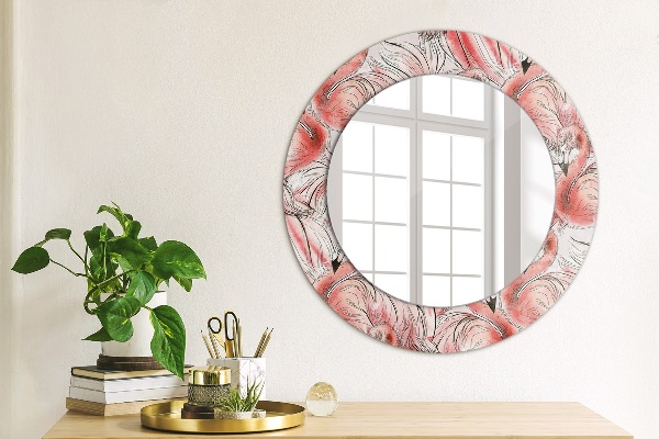Round wall mirror design Flaming pattern