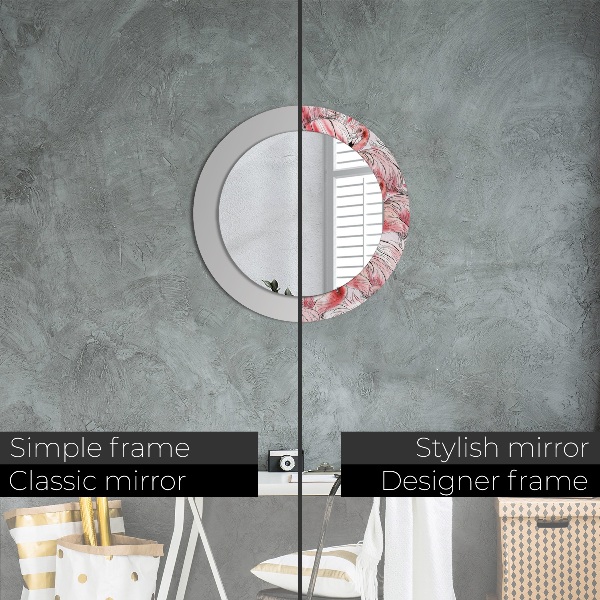 Round wall mirror design Flaming pattern