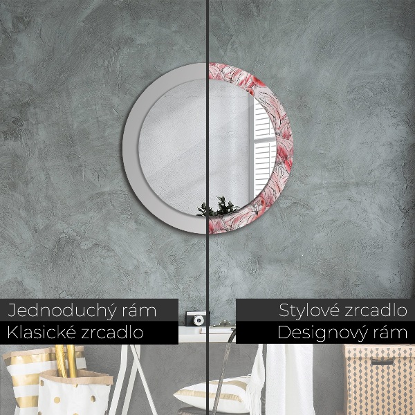 Round wall mirror design Flaming pattern