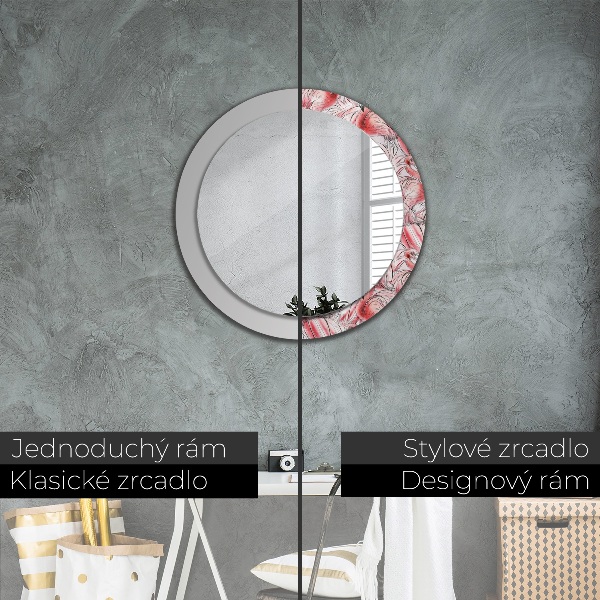 Round wall mirror design Flaming pattern