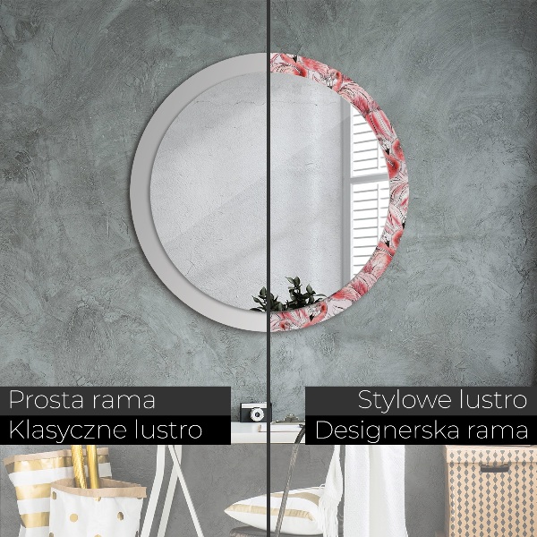 Round wall mirror design Flaming pattern