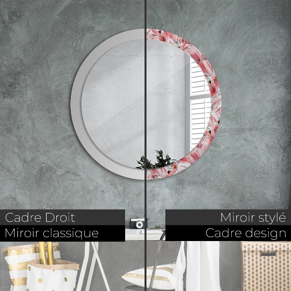 Round wall mirror design Flaming pattern