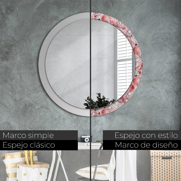 Round wall mirror design Flaming pattern