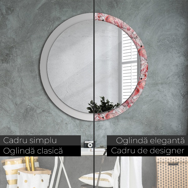 Round wall mirror design Flaming pattern